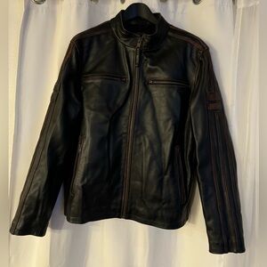 Black Rivet Men’s 100% Leather Jacket Size XL VERY HEAVY JACKET